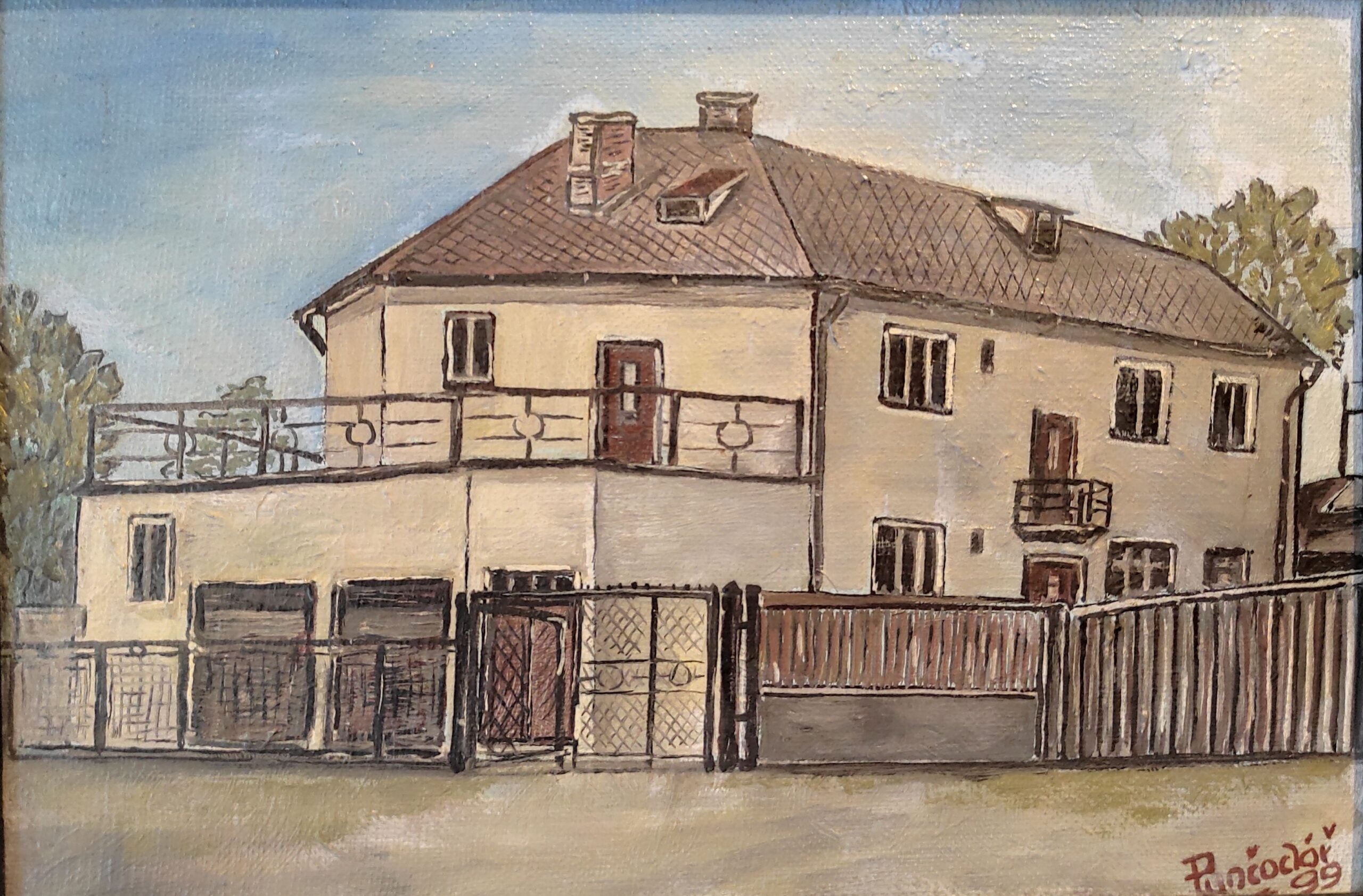Malba rodinného domu Moserových č.p. 126 po přestavbě na konci 40. let. (Zdroj: Spolek Stará Karviná = KLIK NA OBRÁZEK)