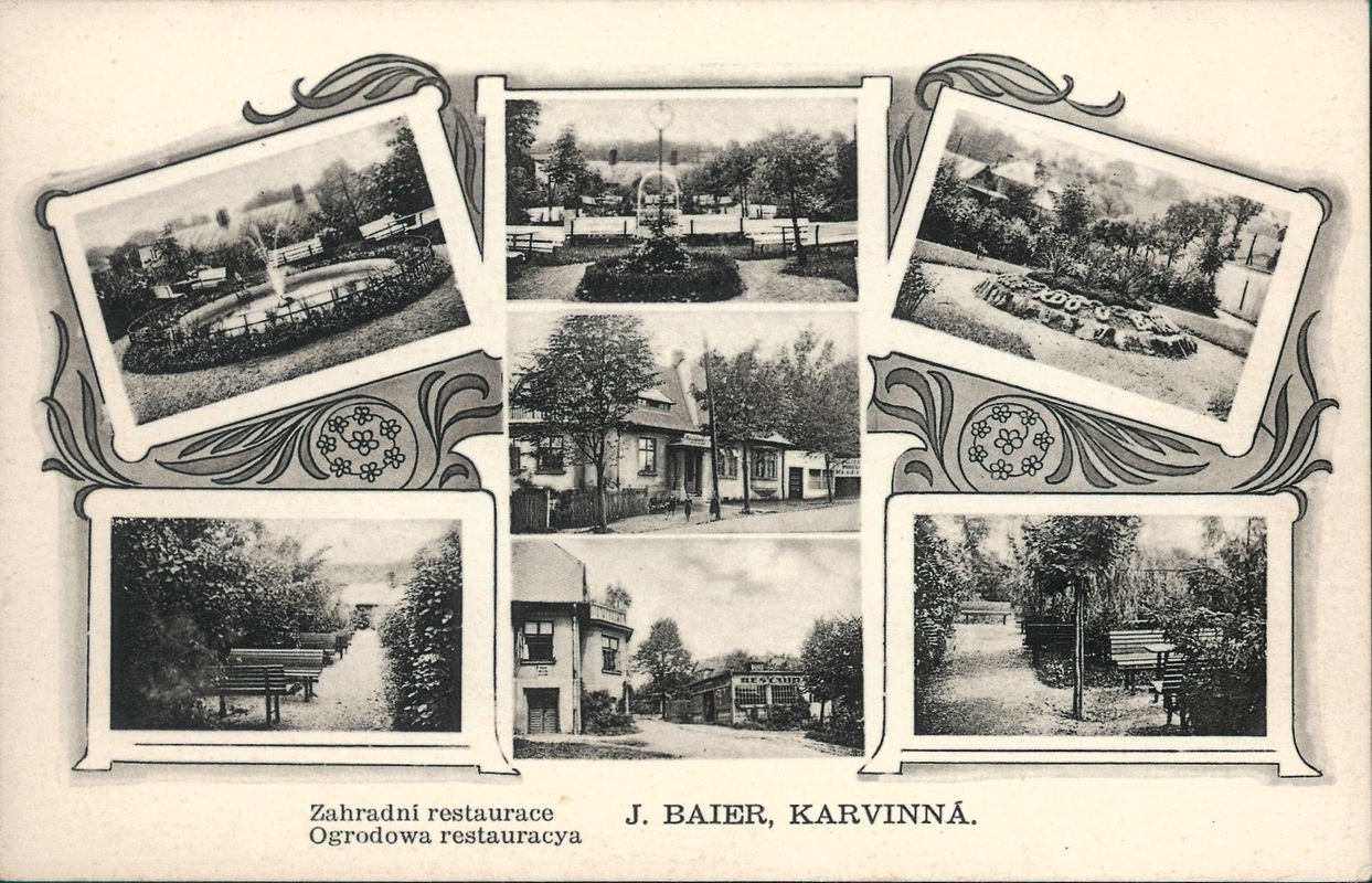 Restaurace Josef Baier na dobové pohlednici