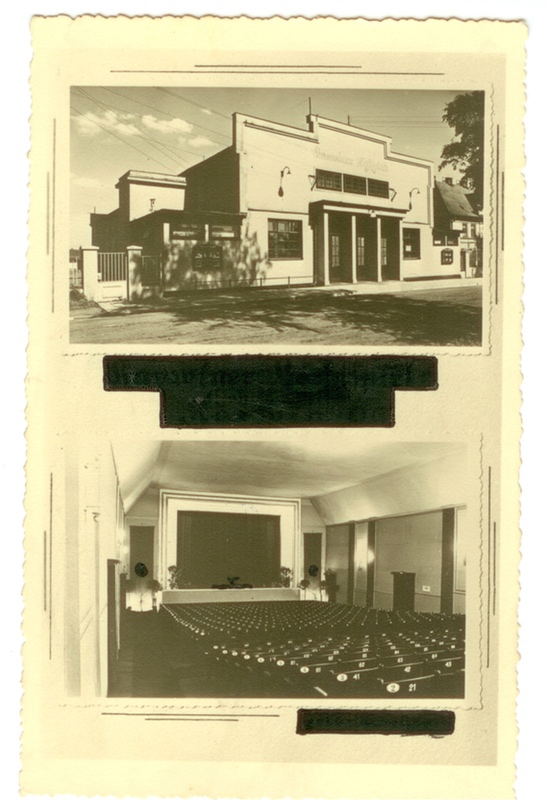 Kino Central, vybudované Tělocvičnou jednotou Sokol v letech 1928–1929. V promítacím sále bylo místo pro 600 osob. (Černobílá pohlednice neznámého vydavatele, kolem roku 1942, Muzeum Těšínska, Český Těšín, H 34 800)