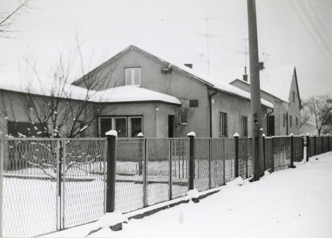 Dům čp. 271 a čp. 126(II) v Lipinách na snímku z 19.2.1989 (Sbírka Józefa Chmiela)