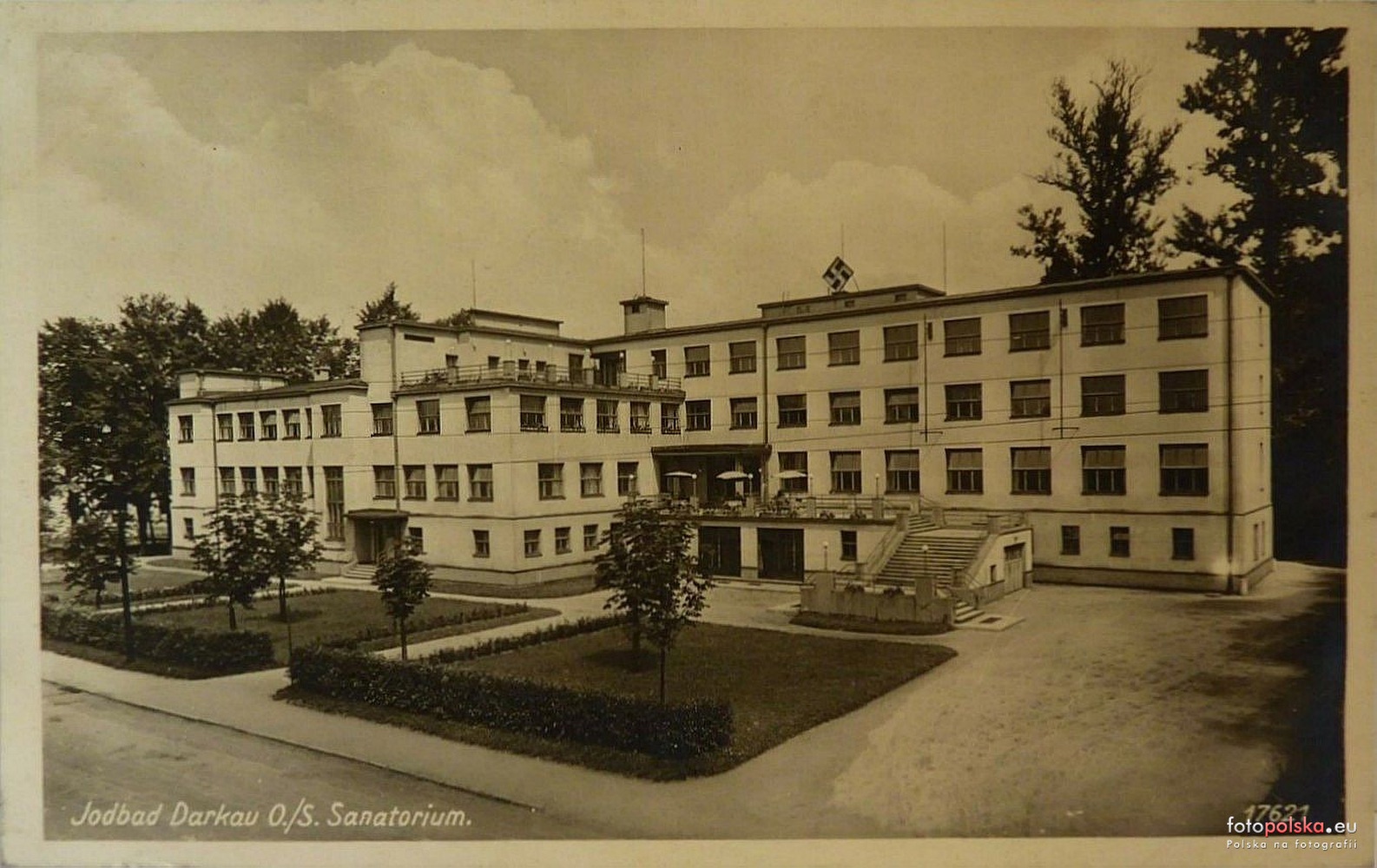 Budova nového sanatoria Lázní Darkov v období německé okupace (Zdroj: fotopolska.eu. Odkaz: KLIK na obrázek...)