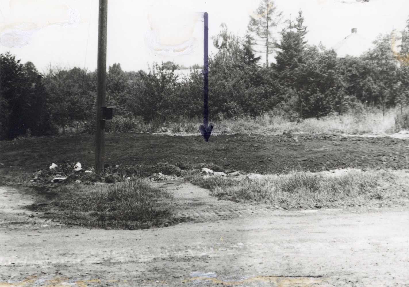 Místo, kde stával dům čp. 685 na snímku z 25.6.1992 (Sbírka Józefa Chmiela)