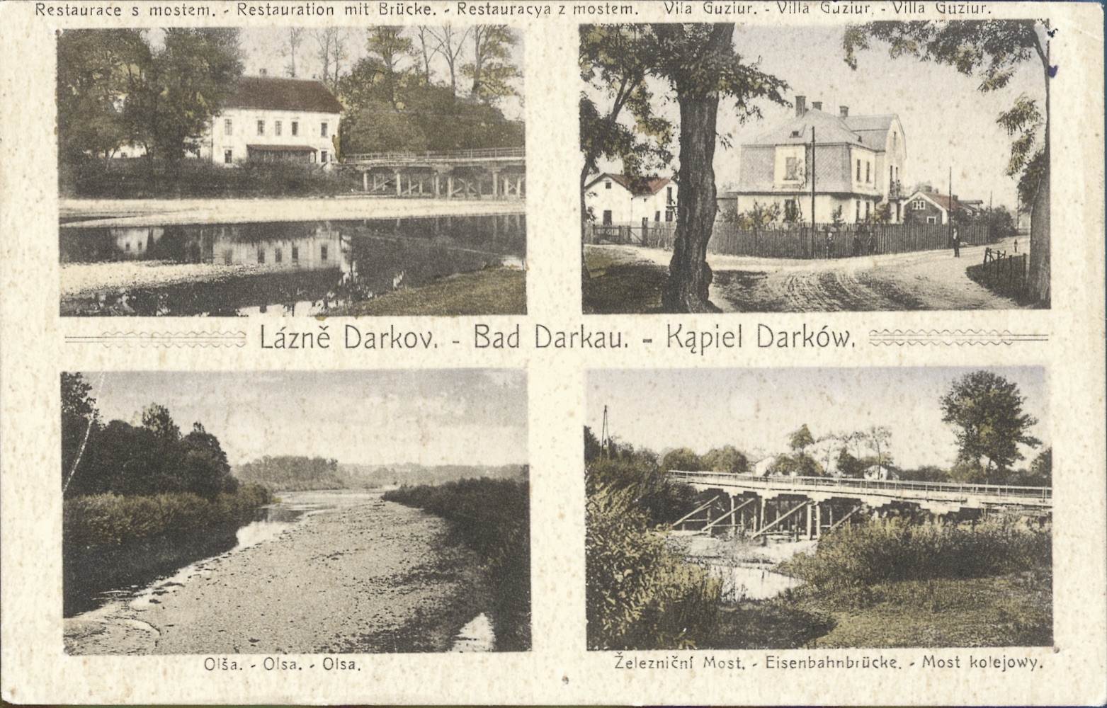 Lázně DARKOV na dobové pohlednici