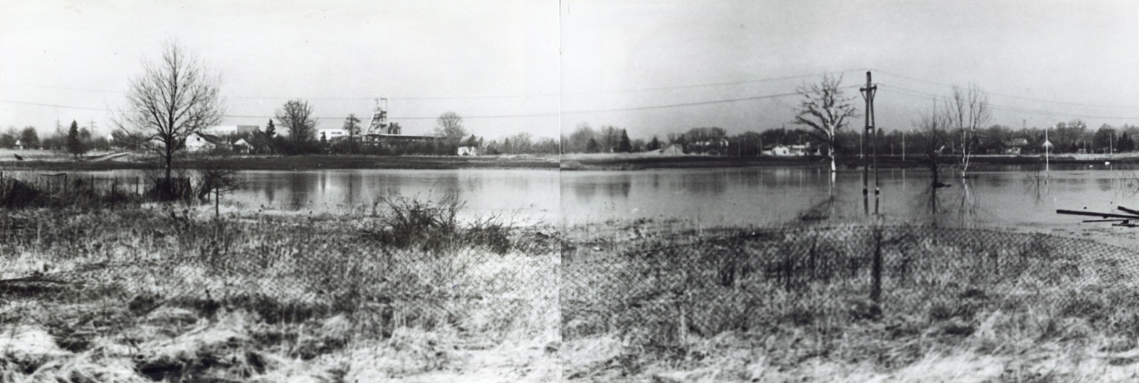 Pohled z ulice Okrajové na ulici Parcelní (vlevo) a Těšínskou (vpravo), dne 6.2.1994 (Sbírka Józefa Chmiela)