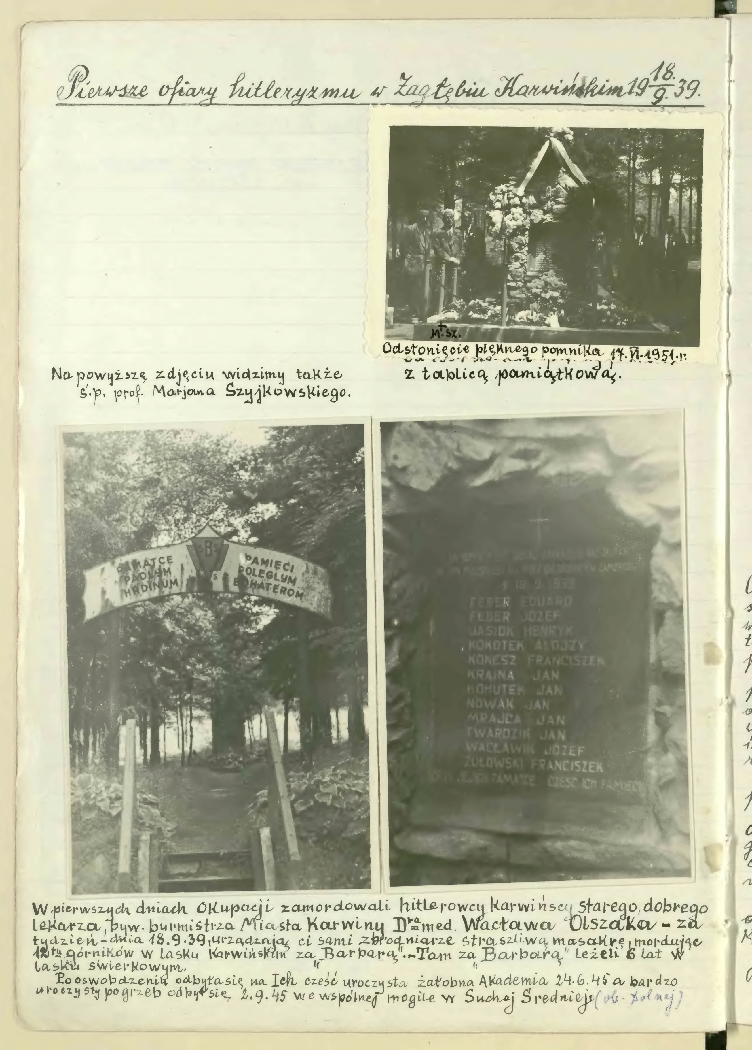 Dr. Józef Mazurek: Przyczynek do historii ruchu oporu 1939-1945 - Karwina-Kopalnie, str. 50 (Zdroj: Śląska Biblioteka Cyfrowa. Odkaz = KLIK na obrázek)