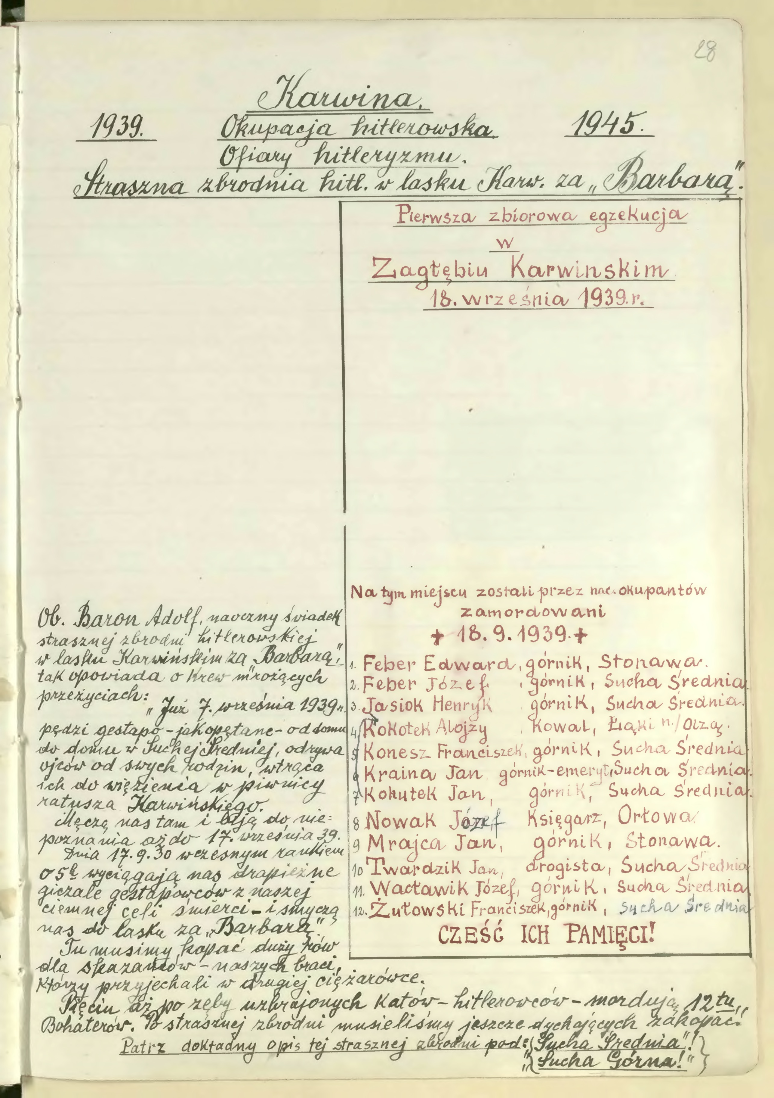 Dr. Józef Mazurek: Przyczynek do historii ruchu oporu 1939-1945 - Karwina-Kopalnie, str. 51 (Zdroj: Śląska Biblioteka Cyfrowa. Odkaz = KLIK na obrázek)