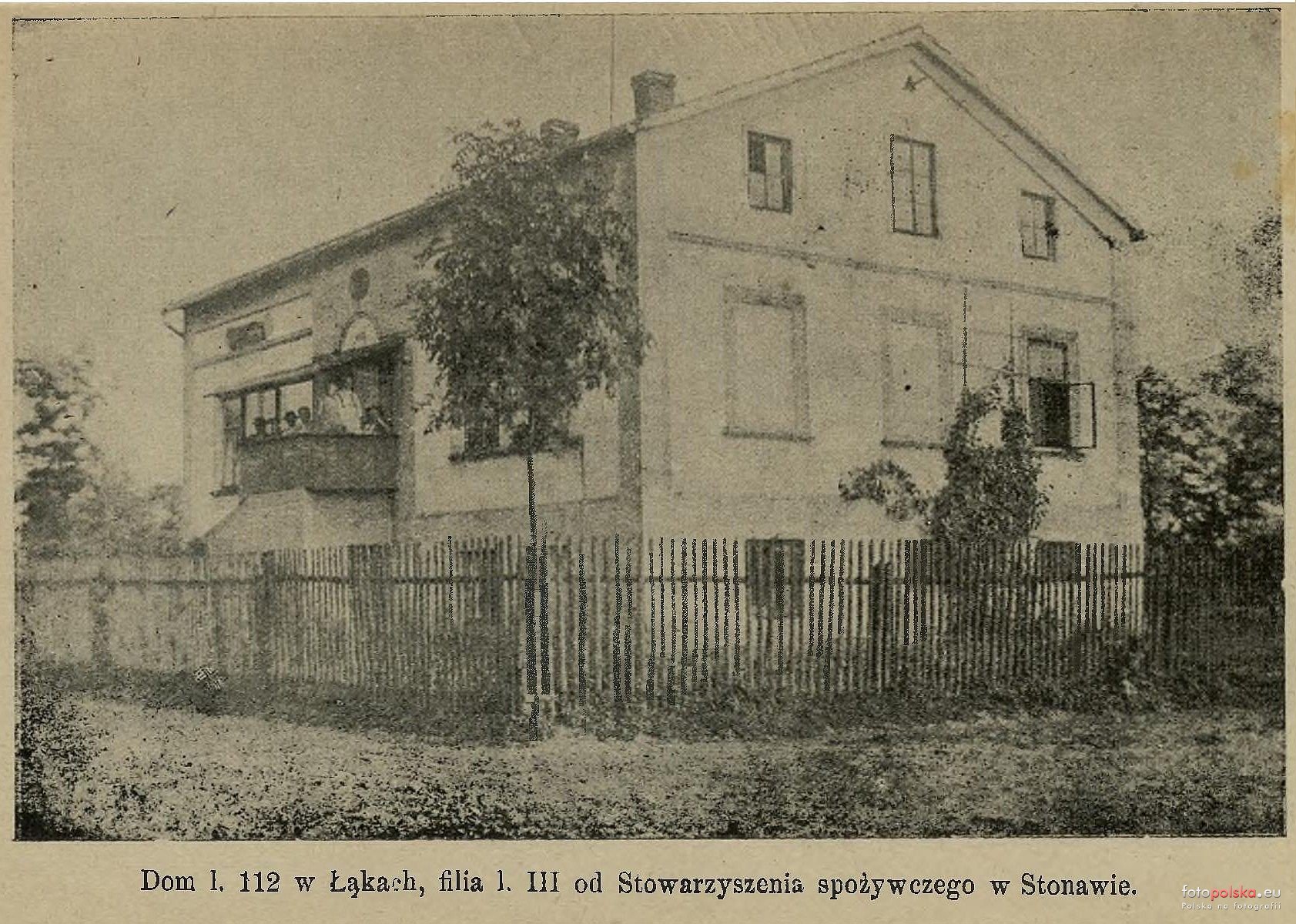 Dům čp. 112 - filiálka č. 3 Ústředního potravinového spolku, rok 1911-1916 (zdroj: fotopolska.eu = klik na obrázek)
