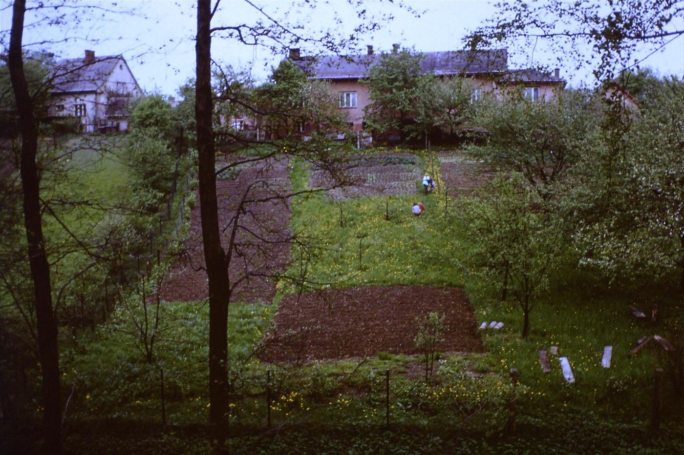 Dům čp. 272 (poslední obyvatelé: rodina Králíková) a čp. 438 (poslední obyvatelé: rodina Stavarská). S laskavým svolením p. Martiny Holeszové, ze soukromé sbírky.