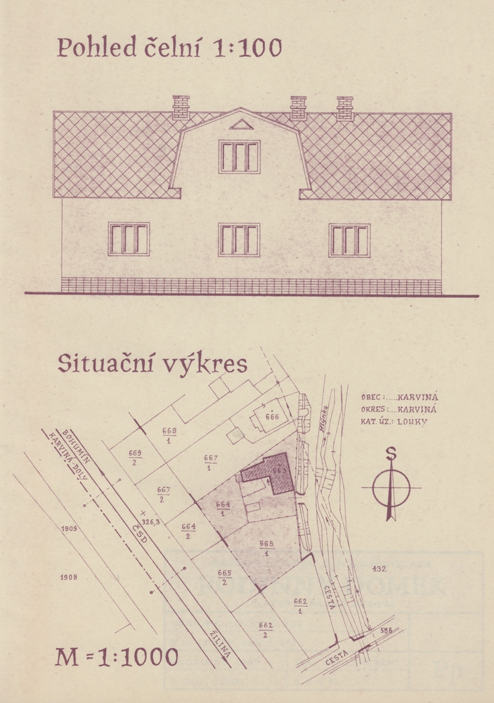 Plán domu čp. 306 (poslední obyvatelé: Foltyn J., Brachaček J.)