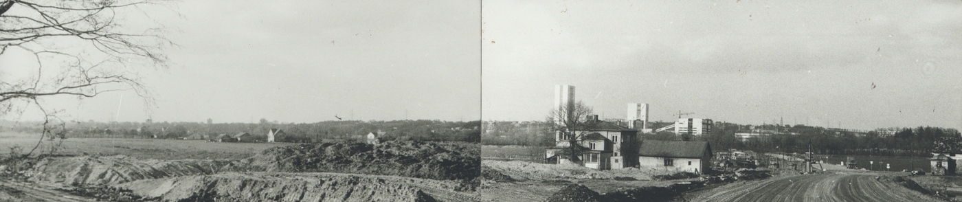 Uprostřed panoramatického snímku dům čp. 330, poslední obyvatelé: Kokotek J., Feber R. (se souhlasem autora fotografie p. Bronislava Filipczyka, ze soukromé sbírky)