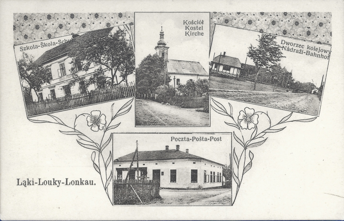 Louky nad Olší (dobová pohlednice)