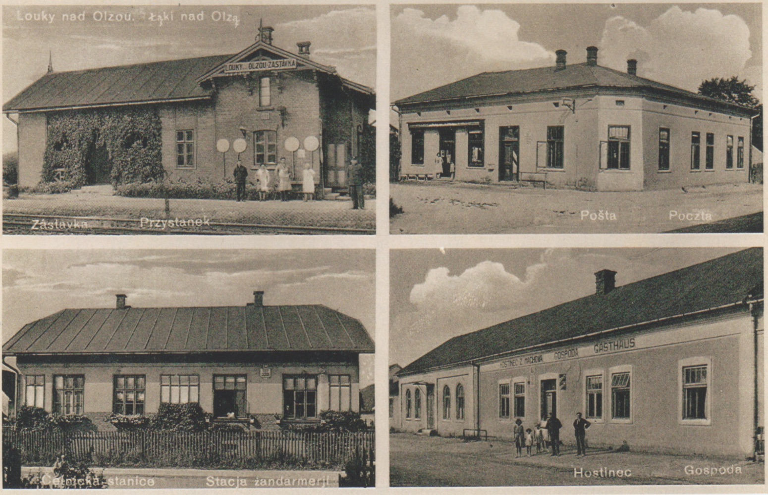 Louky nad Olší - dobová pohlednice (s laskavým svolením p. W. Owczarzyho, ze soukromé sbírky)