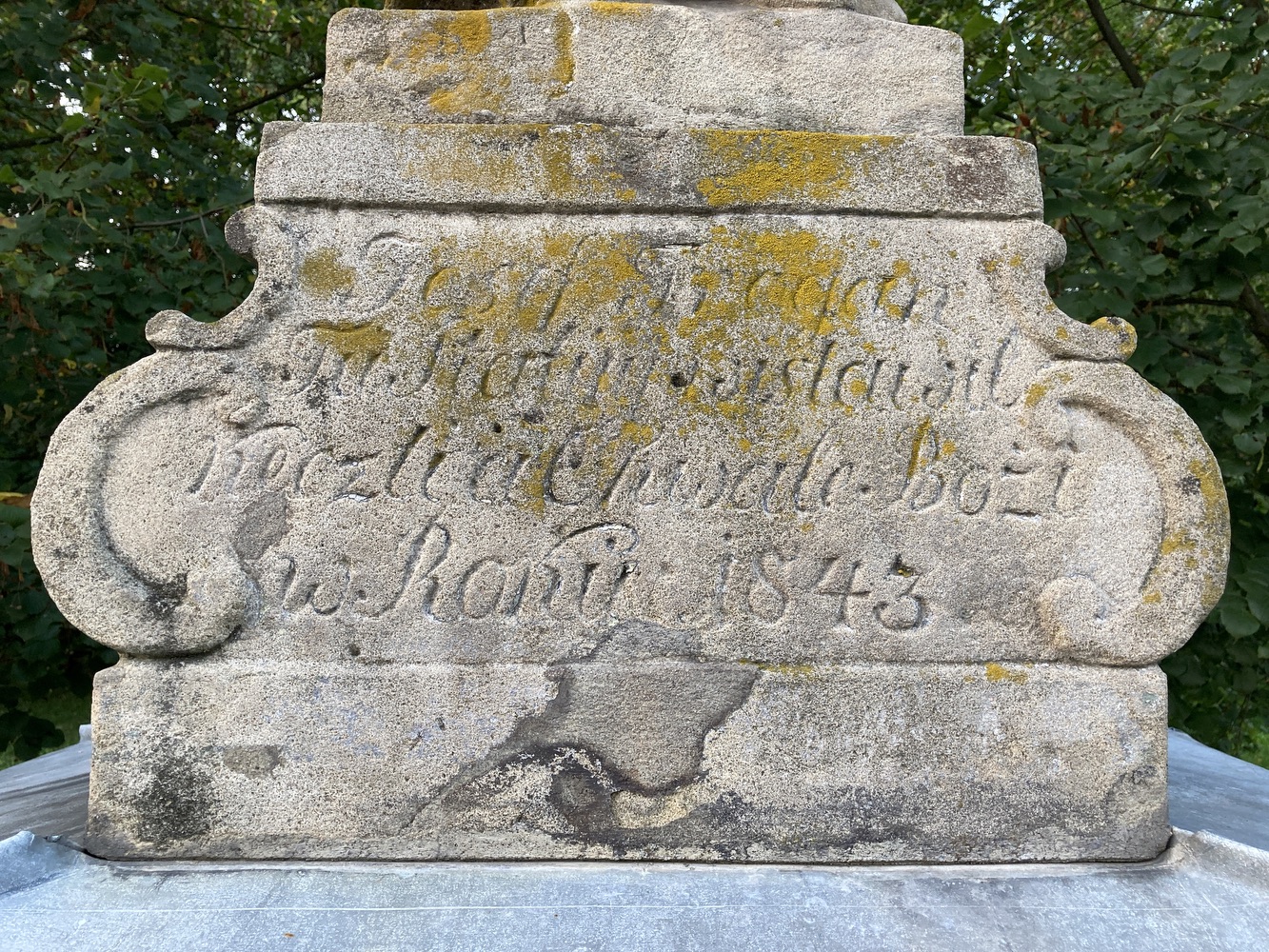 Socha sv. Jana Nepomuckého z roku 1843 v Horní Suché. KULTURNÍ PAMÁTKA
