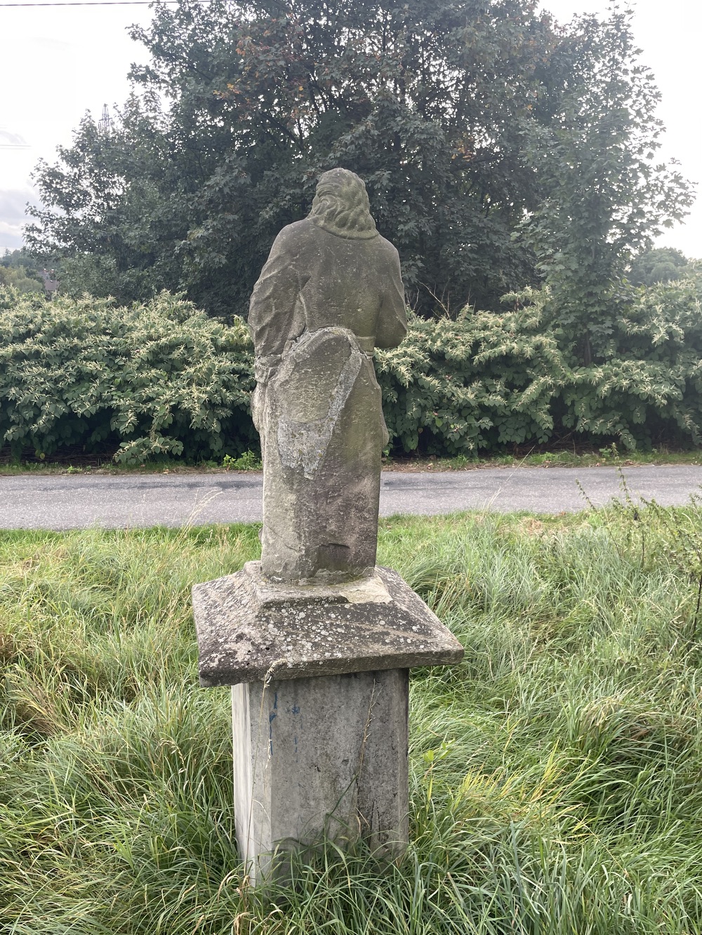 Socha svatého Isidora z roku 1863 v Petřvaldě, Na Zaryjích. (Fotografováno: 22.9.2023. Autor: Grafová Lenka)