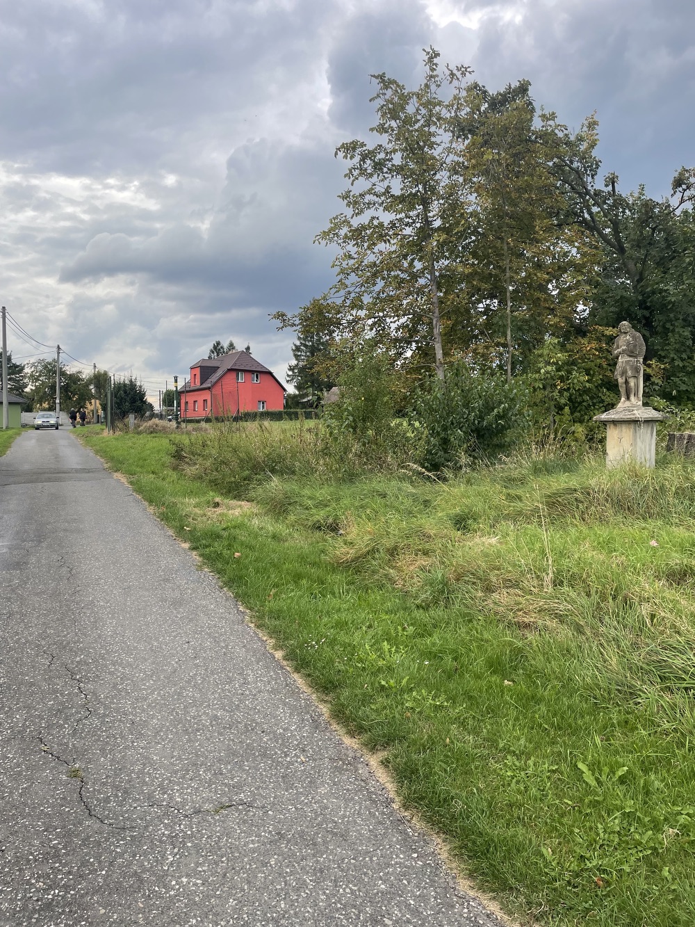 Socha svatého Isidora z roku 1863 v Petřvaldě, Na Zaryjích. (Fotografováno: 22.9.2023. Autor: Grafová Lenka)