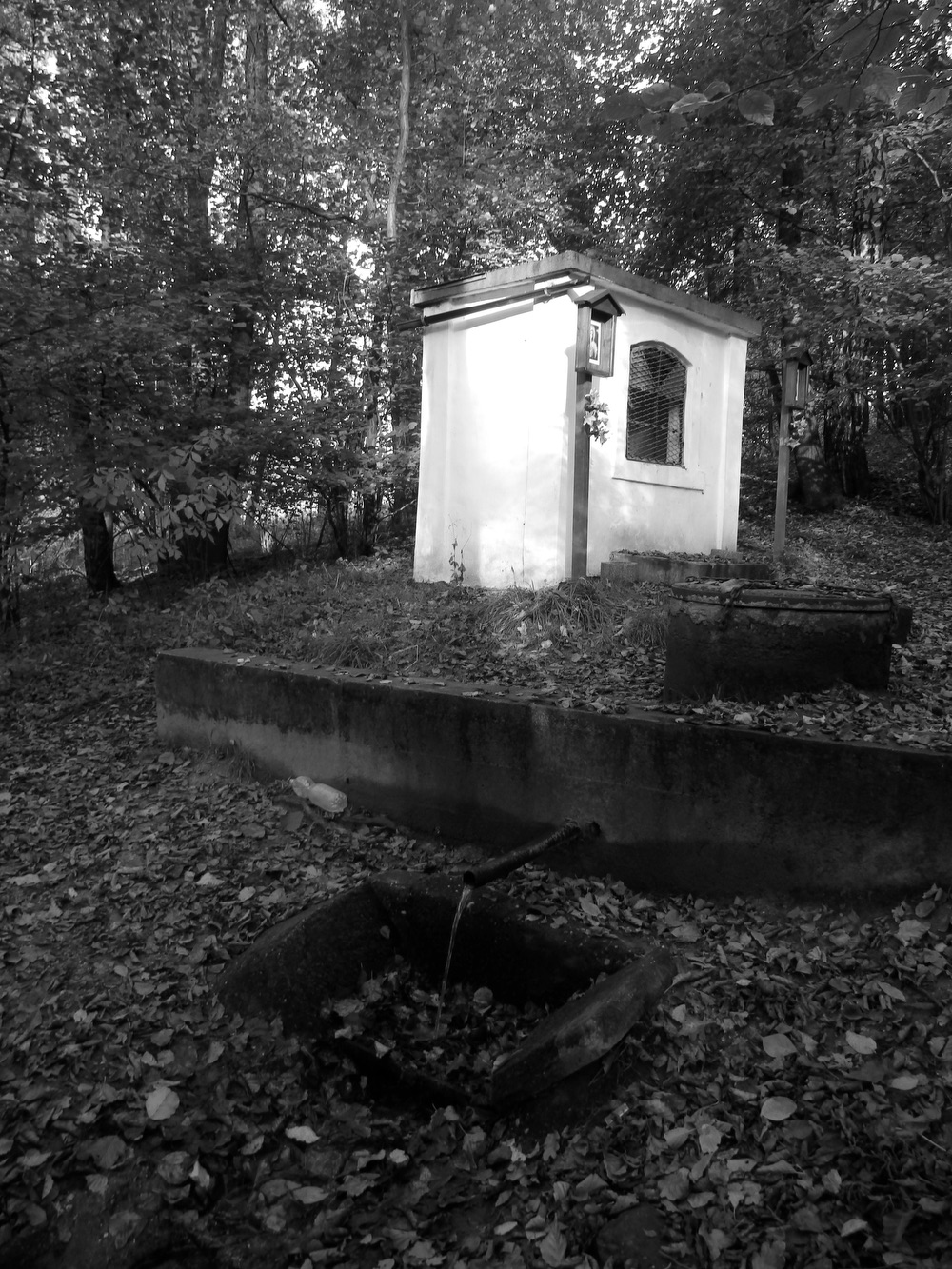 Kaplička u zázračné studánky v Orlové. (Fotografováno: říjen 2023. Autor: Mertlová Anna)