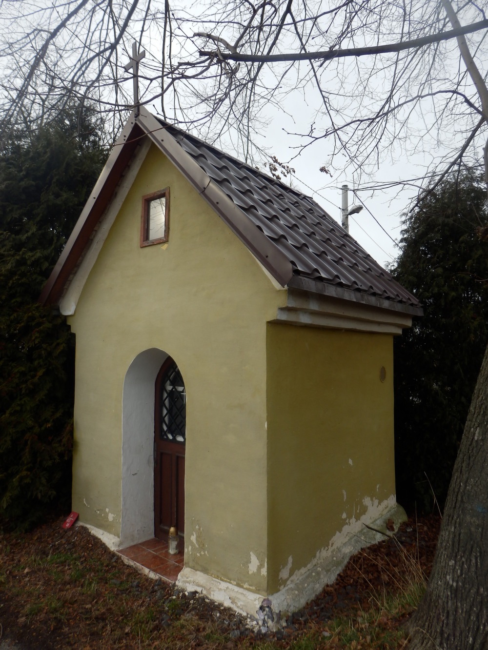 Kaple v Orlové, na ulici Rychvaldská. (Fotografováno: leden 2024. Autor: Mertlová Anna)