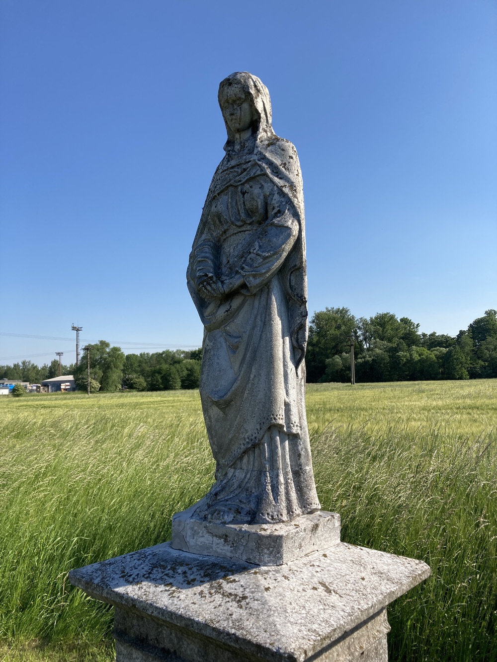 Socha Panny Marie ve Starém Městě s uvedeným datem 25. listopad 1882