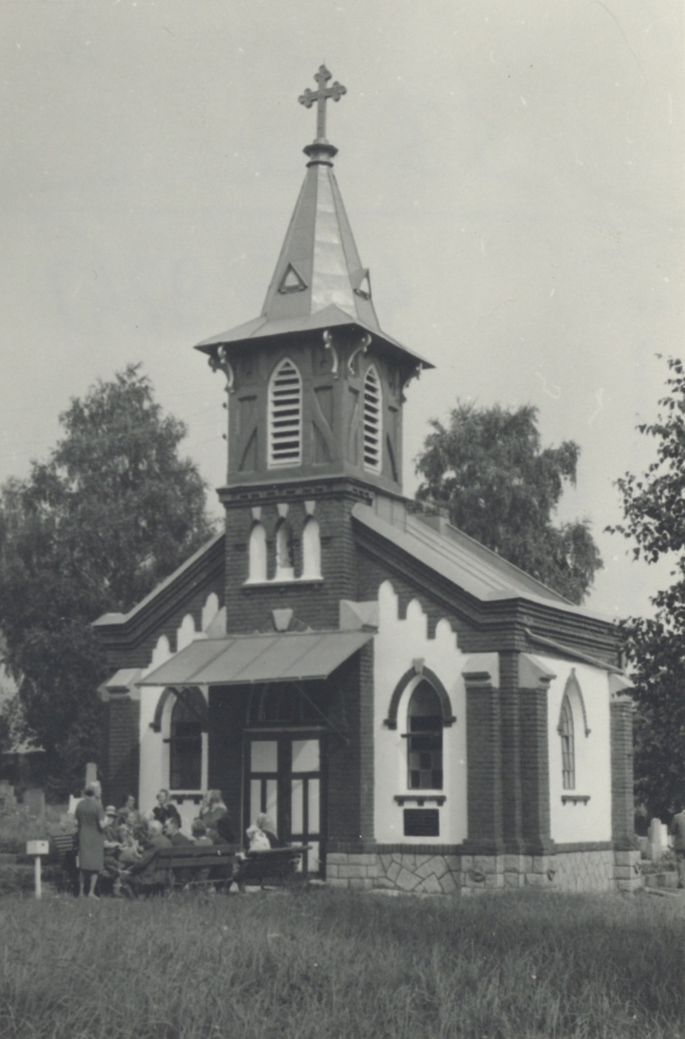 Kaple na evangelickém hřbitově v Novém Jorku po rekonstrukci v roce 1973.