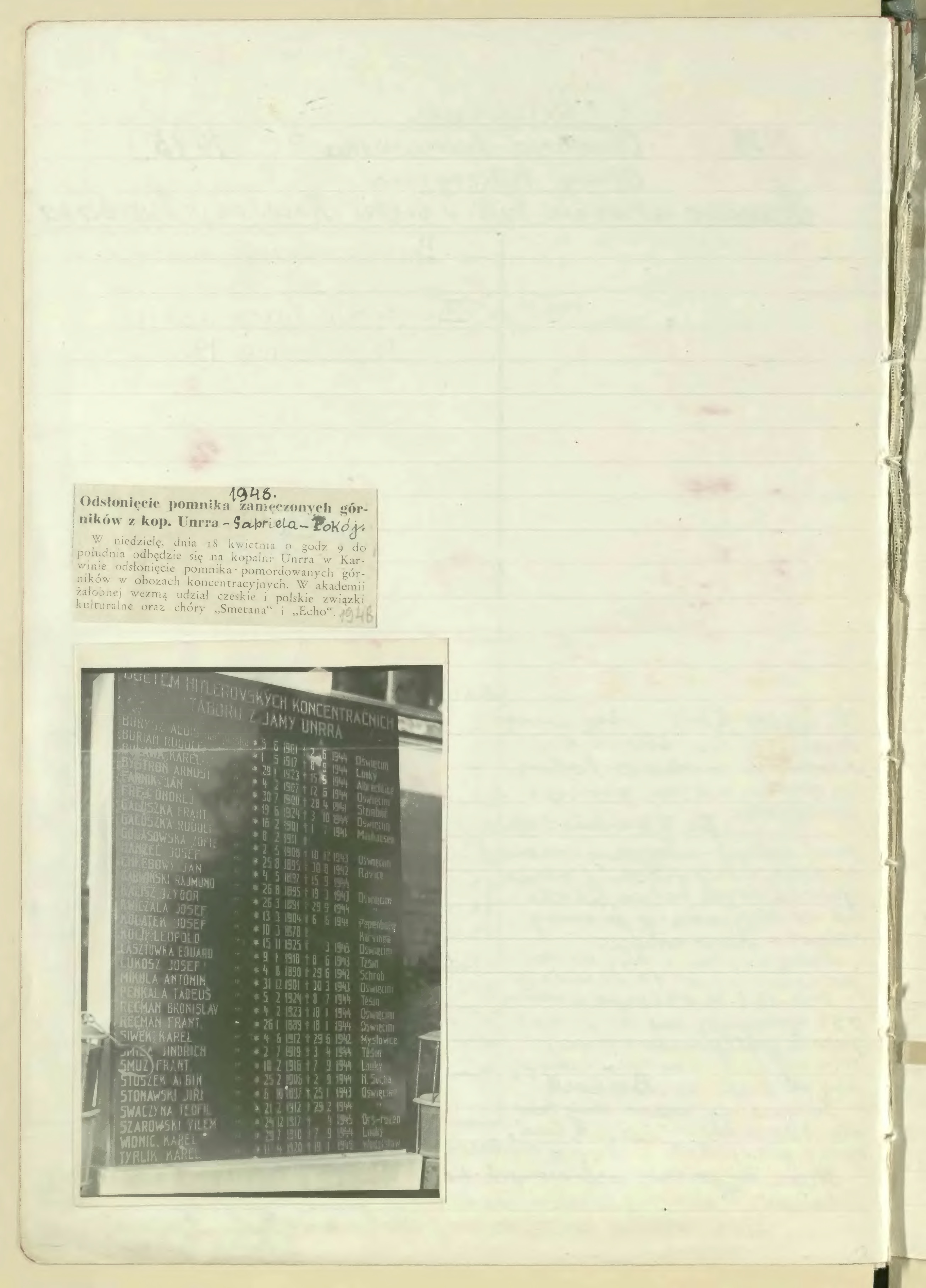 Dr. Józef Mazurek: Przyczynek do historii ruchu oporu 1939-1945 - Karwina-Kopalnie, str. 52 (Zdroj: Śląska Biblioteka Cyfrowa. Odkaz = KLIK na obrázek)
