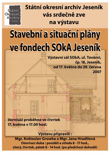 Pozvánka na výstavu Stavební a situační plány