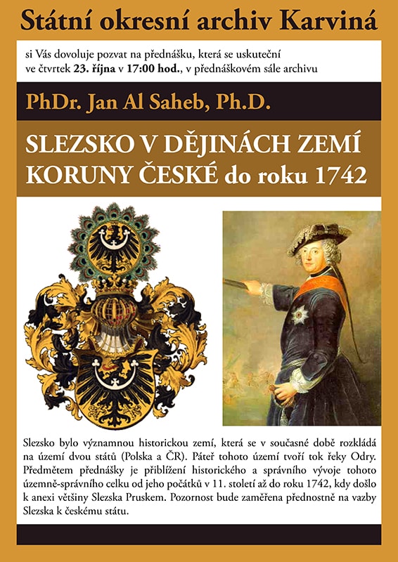 PhDr. Jan Al SAHEB, Ph.D.: Slezsko v dějinách zemí Koruny české do roku 1742