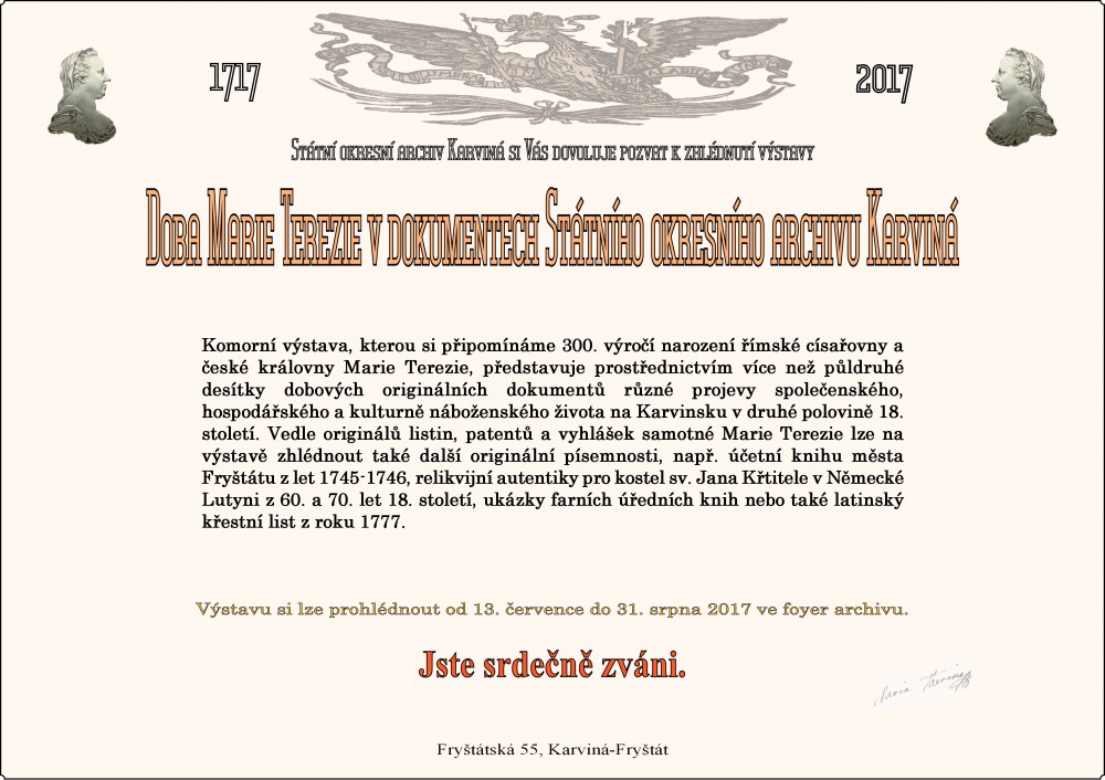 Doba Marie Terezie v dokumentech Státního okresního archivu Karviná