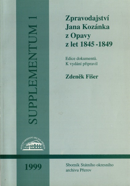 Sborník Státního okresního archivu 1999 – supplementum 1.